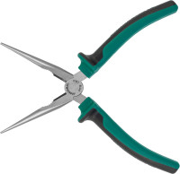 Jonnesway P1118 Длинногубцы прямые с двухкомпонентными рукоятками, 200 мм