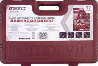 Thorvik UTS0077/12 Набор инструмента универсальный 1/4", 1/2"DR с головками торцевыми 12-гранными, 77 предметов Thorvik UTS0077/12 Набор инструмента универсальный 1/4", 1/2"DR с головками торцевыми 12-гранными, 77 предметов