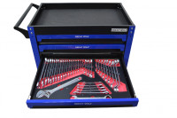 Инструментальная тележка с инструментом GW-3ST2 Blue (Great Wolf, 324 поз) с полкой и тремя ящиками Инструментальная тележка с инструментом GW-3ST2 Blue (Great Wolf, 324 поз) с полкой и тремя ящиками