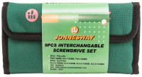 Jonnesway DB0309S Отвертка со сменными стержнями в наборе, 9 предметов