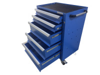 Инструментальная тележка GWT-K5B Great Wolf 5 ящиков, цз, колеса с тормозом, синяя Инструментальная тележка GWT-K5B Great Wolf 5 ящиков, цз, колеса с тормозом, синяя