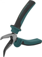 Jonnesway P1218 Длинногубцы изогнутые 45 с двухкомпонентными рукоятками, 200 мм