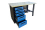 Верстак GWT-V1400BL3 однотумбовый, 5 ящиков, синий 1400x700, Great Wolf