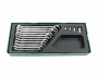 Jonnesway W106115SP Набор ключей гаечных комбинированных трещоточных с аксессуарами, 8-19 мм в ложементе, 15 предметов