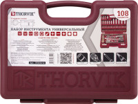 Thorvik UTS0108/12 Набор инструмента универсальный 1/4", 1/2"DR с головками торцевыми 12-гранными, 108 предметов